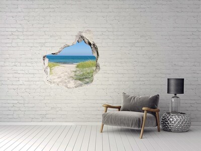Wandaufkleber Loch 3D Blick auf den Strand