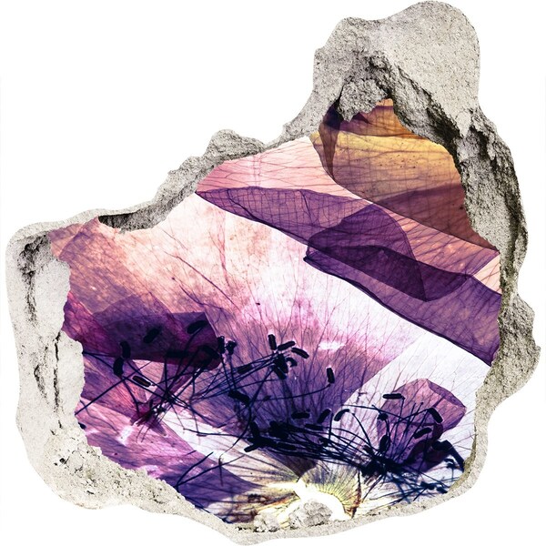 Wandaufkleber Loch 3D Die Blumenwelt hinter den Mauern