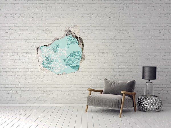 3D Wandtattoos Mauerdurchbruch Blumenwandbild „Loch in der Wand“