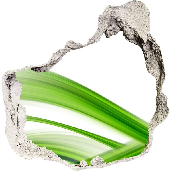 Mauerdurchbruch Aufkleber Grüne Wiese durch ein Loch in der Wand