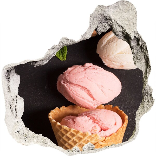 Wandtattoos Loch in der Wand Eiscreme-Festmahl im kleinen Laden