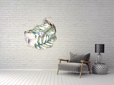 Mauerdurchbruch Aufkleber Tropischer Garten hinter der Mauer