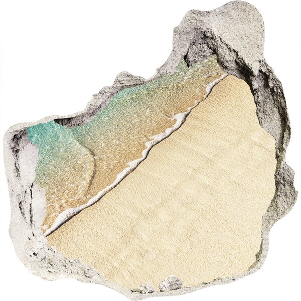 3D Wanddurchbruch Aufkleber Karibischer Strand durch ein Loch in der Wand