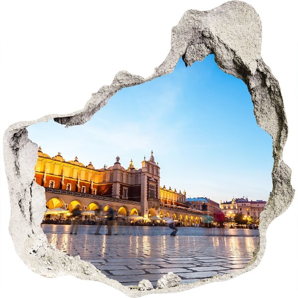 3D Wandtattoos Mauerdurchbruch Krakau bei Sonnenuntergang