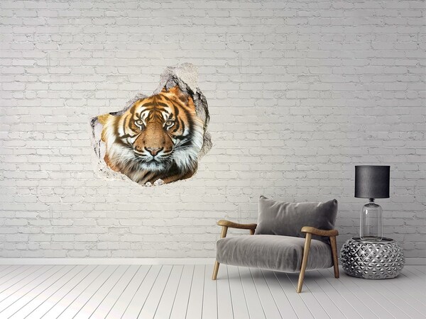 3D Wandtattoos Mauerdurchbruch Tiger in einem Loch in der Wand