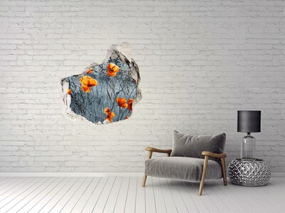 Wandaufkleber Loch 3D Blumen in einem Loch in der Wand