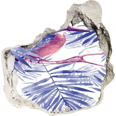 Wandaufkleber Loch 3D Tropisches Paradies hinter der Mauer