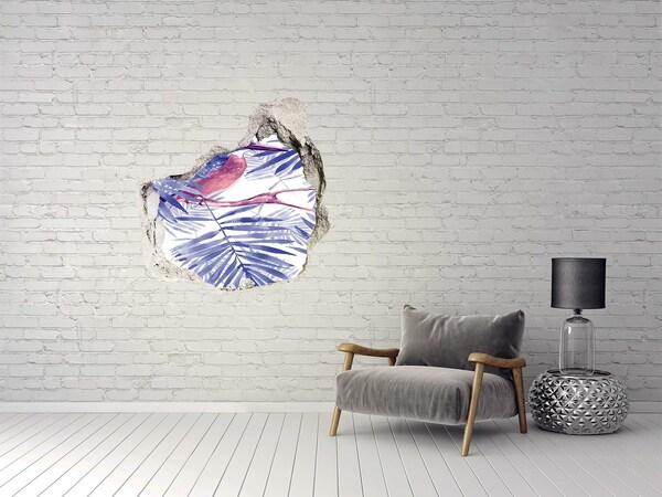 Wandaufkleber Loch 3D Tropisches Paradies hinter der Mauer