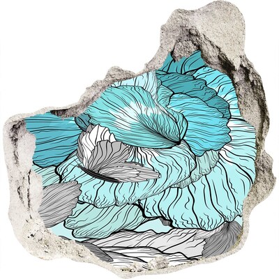 Mauerdurchbruch Aufkleber Eine Blumenoase aus Beton