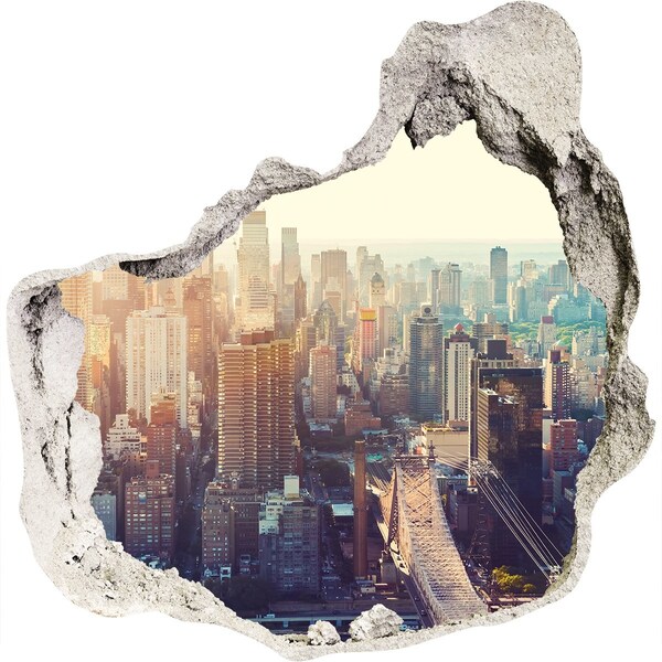 3D Wanddurchbruch Aufkleber Blick aus dem Loch in der Wand