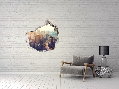 3D Wanddurchbruch Aufkleber Blick aus dem Loch in der Wand