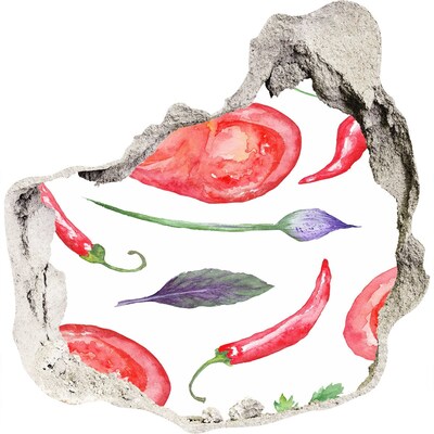 Wandfolien Loch in der Wand Obst und Gemüse in einem kleinen Laden