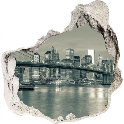 3D Wandtattoos Mauerdurchbruch Blick auf New York