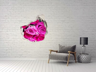 3D Wandtattoos Mauerdurchbruch Rosen in einem Loch in der Wand