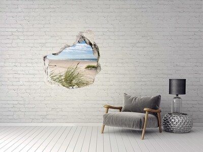 Wandfolien Loch in der Wand Blick auf den Strand