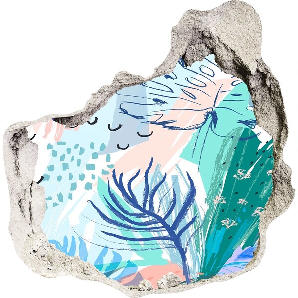 3D Wanddurchbruch Aufkleber Tropisches Paradies hinter der Mauer