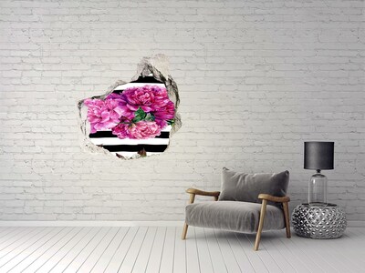 Mauerdurchbruch Aufkleber Blumenwandbild „Loch in der Wand“