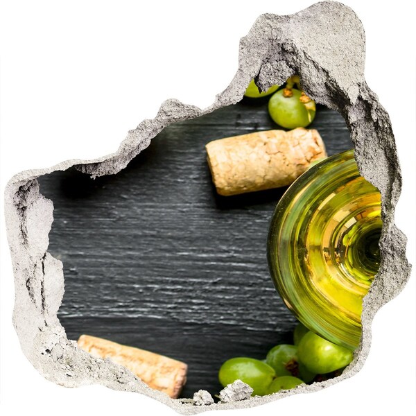 Wandaufkleber Loch 3D Wein und Trauben
