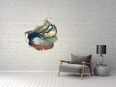 3D Wanddurchbruch Aufkleber Der verwunschene Wald in seinem herbstlichen Gewand