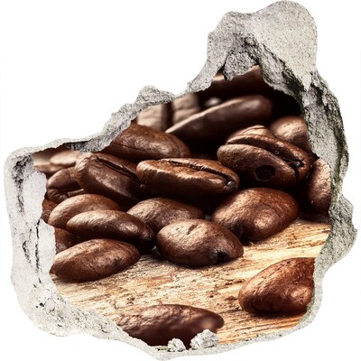 3D Wanddurchbruch Aufkleber Kaffee im Herzen der Mauer