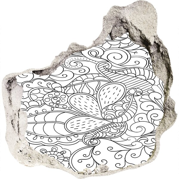 Mauerdurchbruch Aufkleber Eine bunte Welt in einem Loch