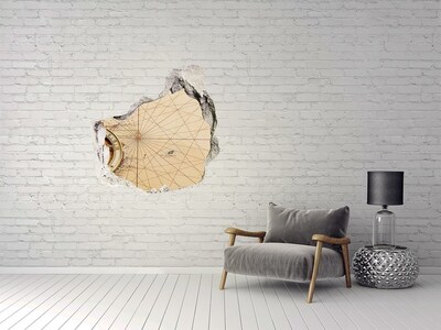 3D Wanddurchbruch Aufkleber Alte Seekarte