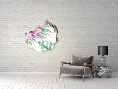 3D Wandtattoos Mauerdurchbruch Tropisches Paradies hinter der Mauer