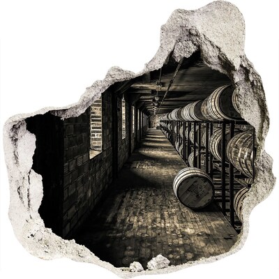 3D Wanddurchbruch Aufkleber Innenraum des Fasskellers