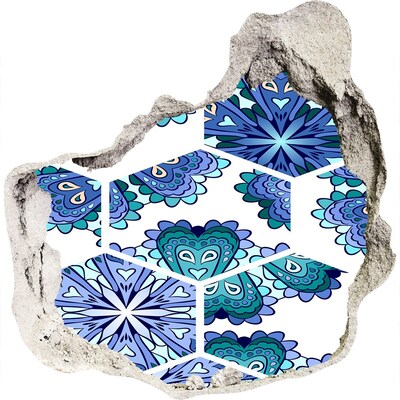 Wandaufkleber Loch 3D Buntes Muster an der Wand