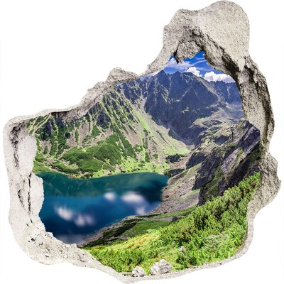 3D Wandtattoos Mauerdurchbruch Bergtal mit einem See