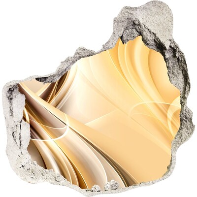 Mauerdurchbruch Aufkleber Goldene Abstraktion in einem Loch in der Wand