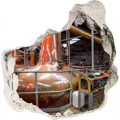 Mauerdurchbruch Aufkleber Innenansicht einer Whiskybrennerei