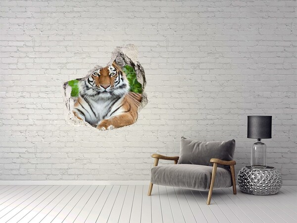 Wandtattoos Loch in der Wand Tiger in seinem natürlichen Lebensraum