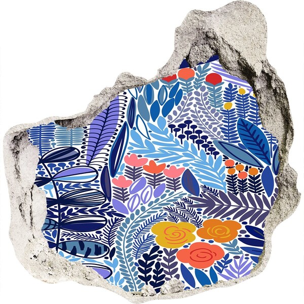 3D Wanddurchbruch Aufkleber Kleiner tropischer Garten