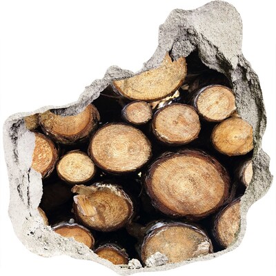 Wandtattoos Loch in der Wand Holz in einem Loch in der Wand