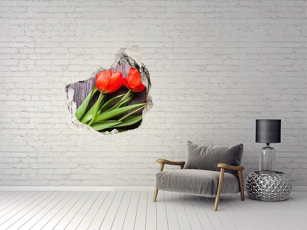Wandtattoos Loch in der Wand Blumen aus Beton