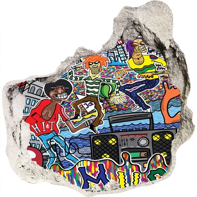 Wandfolien Loch in der Wand Stadtfest der Freude