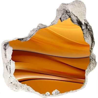 3D Wanddurchbruch Aufkleber Goldene Welle in der Wand