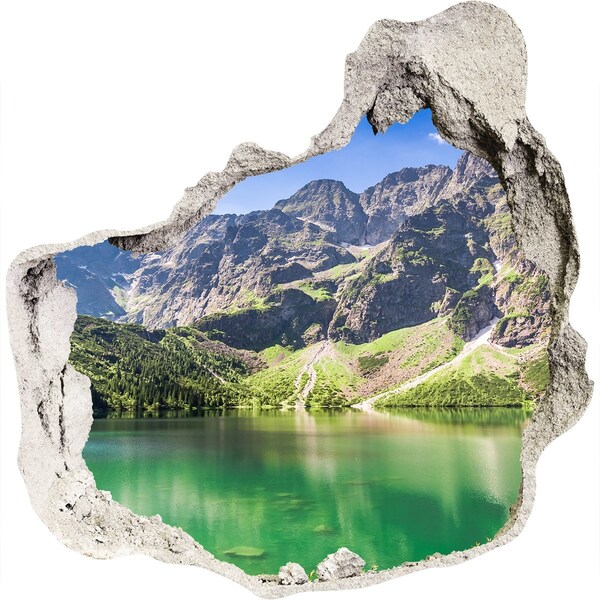 3D Wanddurchbruch Aufkleber Berglandschaft am See
