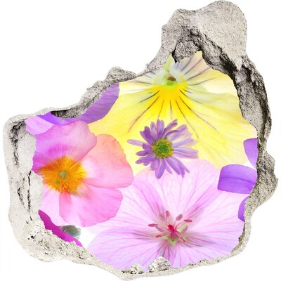 3D Wandtattoos Mauerdurchbruch Blumenparadies durch ein Loch in der Wand