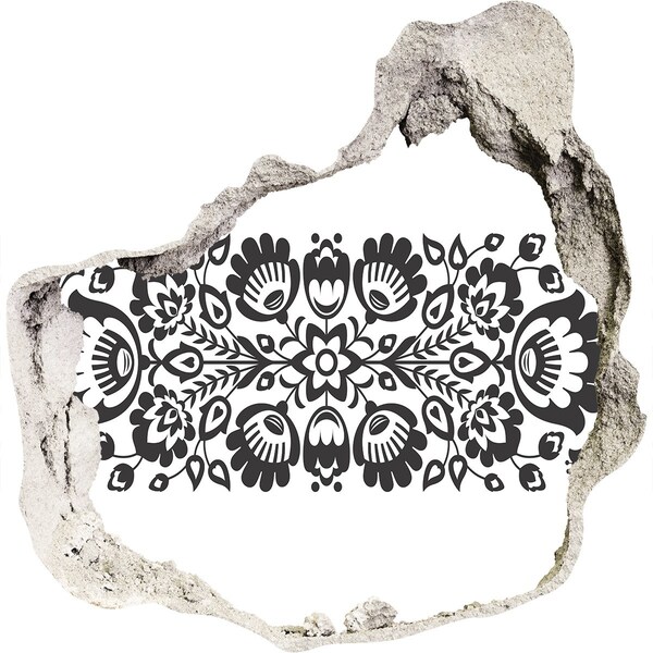 Wandfolien Loch in der Wand Blumenmotiv an der Wand