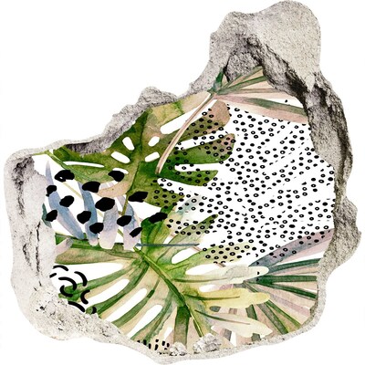 Mauerdurchbruch Aufkleber Kleiner tropischer Garten