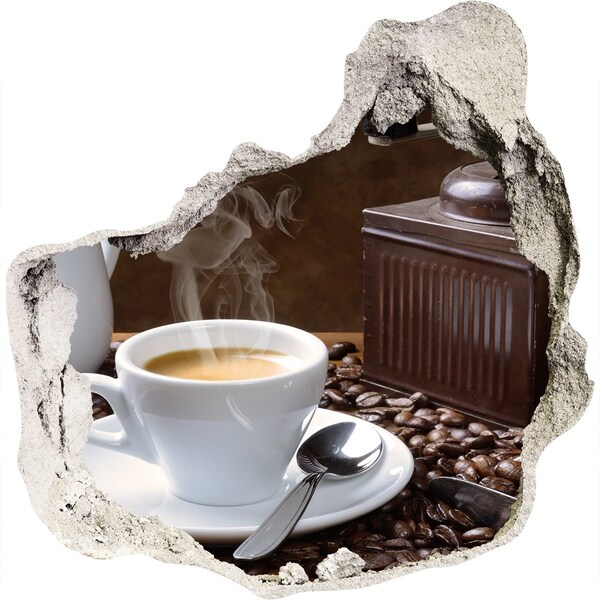Wandaufkleber Loch 3D Kaffee im Café