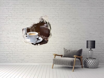 Wandaufkleber Loch 3D Kaffee im Café