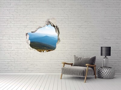 Wandaufkleber Loch 3D Berglandschaft hinter dem Loch in der Wand