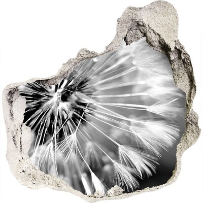 3D Wandtattoos Mauerdurchbruch Löwenzahn in Schwarzweiß