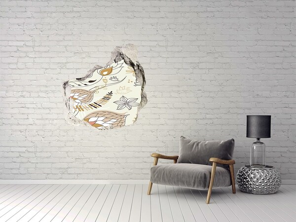 Mauerdurchbruch Aufkleber Frühlingsvögel im Garten