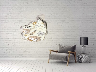 Mauerdurchbruch Aufkleber Frühlingsvögel im Garten