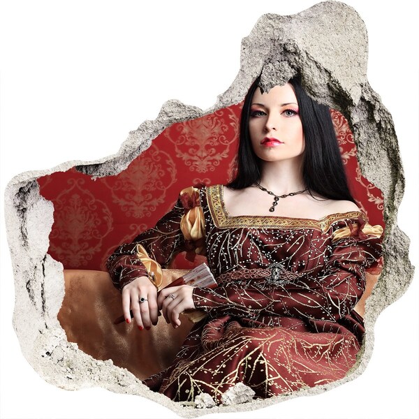 3D Wandtattoos Mauerdurchbruch Prinzessin in den Ruinen