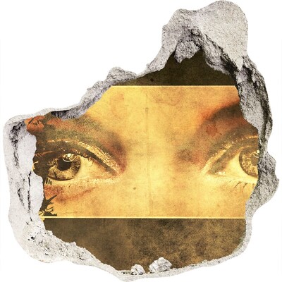 3D Wandtattoos Mauerdurchbruch Augen hinter der Wand